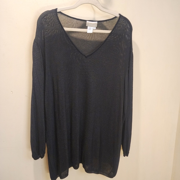 COLDWATER CREEK Women's Black V-Neck knit Sweater Plus Size 3X - Picture 4 of 9